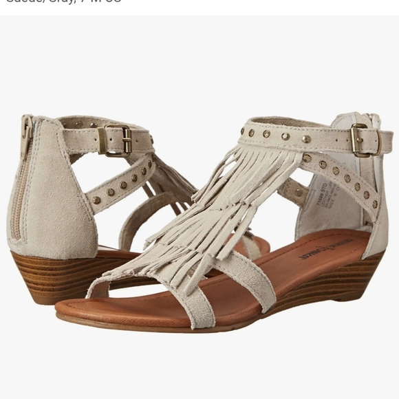 Minnetonka Monaco Fringe Wedge Sandal - Picture 1 of 8